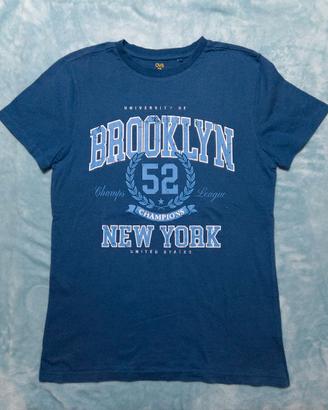 T-shirt OVS blu Brooklyn 52 New York 14/15anni