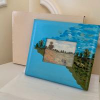 Quadrino in legno dipinto