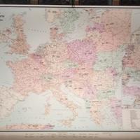 Cartina Europa, poster con ferrovie europee