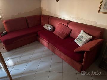 Divano letto angolare con contenitore
