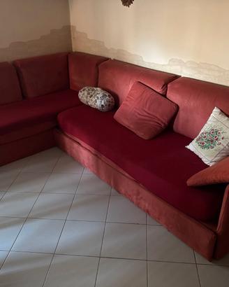 Divano letto angolare con contenitore