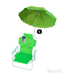 Sedia mare per bimbi con ombrellino incorporato.