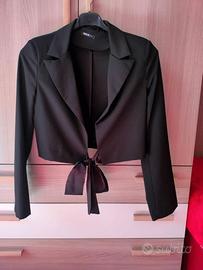 Giacchino donna nero Nuna Lie con fiocco in raso