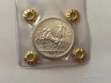 2 Lire 1914 Quadriga FDC Periziata Cavaliere
