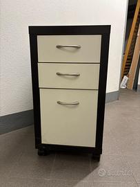 Comodino cassattiera mobiletto con rotelle