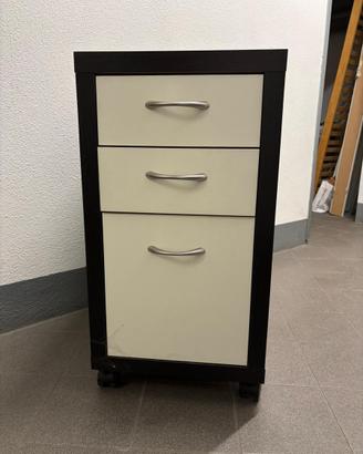 Comodino cassattiera mobiletto con rotelle