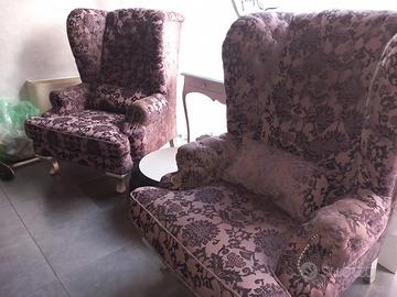 Coppia di poltrone Bergère classiche 