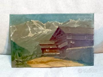 Dipinto a Olio su Tavoletta Vintage Anni 40/50