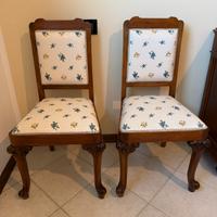 Coppia di sedie antiche in legno massello fine 800