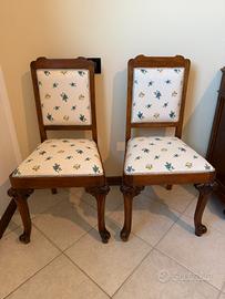 Coppia di sedie antiche in legno massello fine 800