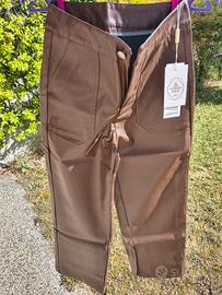 Pantaloni in ecopelle marroni taglia L