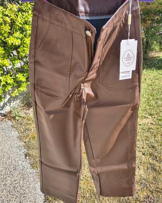 Pantaloni in ecopelle marroni taglia L