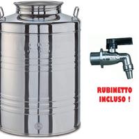 Bidone in Acciaio 50lt con rubinetto e supporto