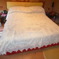Copriletto filet lavoro a mano letto matrimoniale