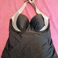 costume tankini nero e beige 
