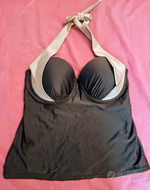 costume tankini nero e beige 