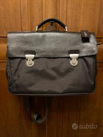 Cartella Spalding & Bros autentica in pelle-nylon