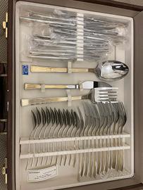 Posate bestecke gottinghen 24 karat gold anni '70 