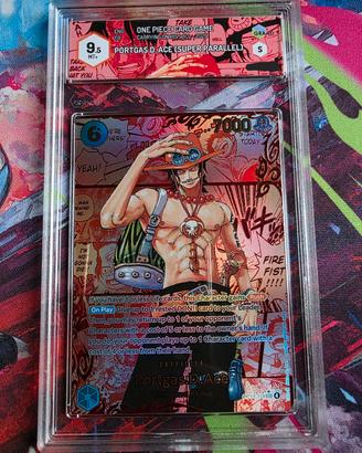 One Piece TCG–Ace Manga rare OP13 Graad 9.5 MT+