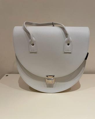 Nuova borsa zaino pelle bianca La cartella