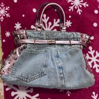 Borsa Denim Borchiata