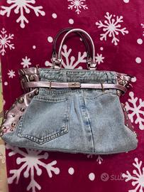 Borsa Denim Borchiata