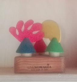 3 tappi sughero con supporto Legnomagia made in It