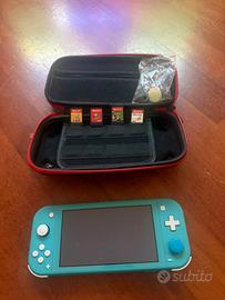 Nintendo Switch Lit Turchese + Custodia + 4 Giochi