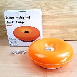 Lampada a forma di donut arancione, space age