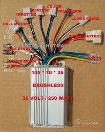 BRUSHLESS CENTRALINA 36V 250W BICICLETTA ELETTRICA