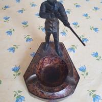 Posacenere cacciatore in bronzo alto 20cm