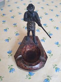 Posacenere cacciatore in bronzo alto 20cm