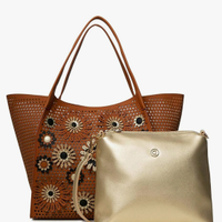 Borsa Desigual  marrone con pochette oro