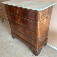 Comò Antico Noce con Piano in Marmo