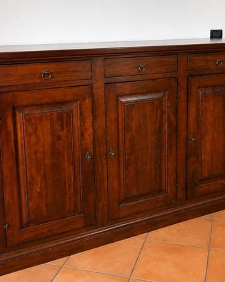 Credenza + 2 Librerie + 6 Sedie legno arte povera