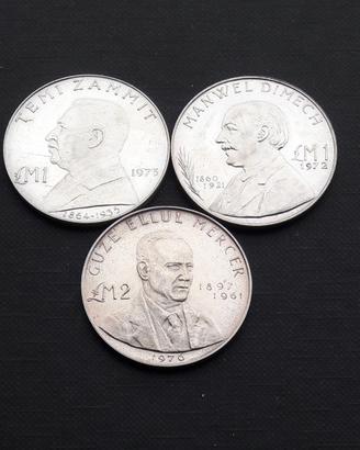 ARGENTO 987 _ 3x monete 1e2 pound 10g MALTA _ 30g