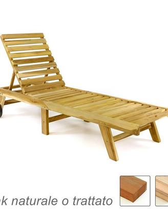 Lettino prendisole in legno teak esterno giardino