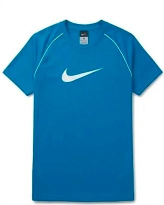 T-shirt Nike Azzurra Swoosh Bianco