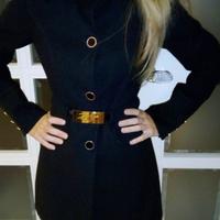Cappotto nero con cintura Zahir