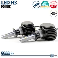 KIT FULL LED H3 CANbus Lampade Luce BIANCA 8000LUM
