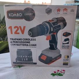 KOMBO TRAPANO CORDLESS A PERCUSSIONE 12V CON BATTE