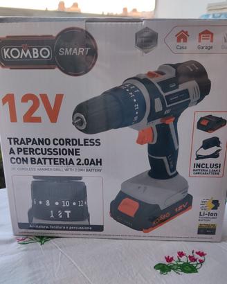 KOMBO TRAPANO CORDLESS A PERCUSSIONE 12V CON BATTE