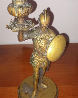 Candelabro Cavaliere in Bronzo/Ottone - Anni 30/50