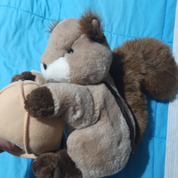 Peluche scoiattolo, renna, mucca, orso bambole