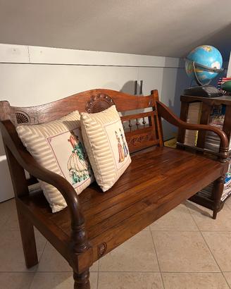 panca in legno antico teak