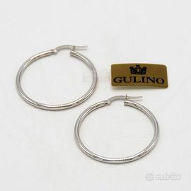 Orecchini a cerchio oro bianco 18kt tubolari M.3