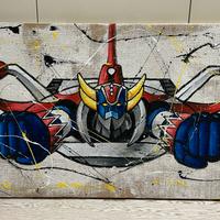 Quadro Goldrake Ufo Robot 133x70 su tela di Juta