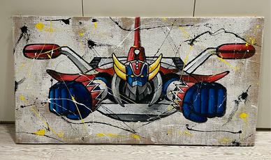 Quadro Goldrake Ufo Robot 133x70 su tela di Juta