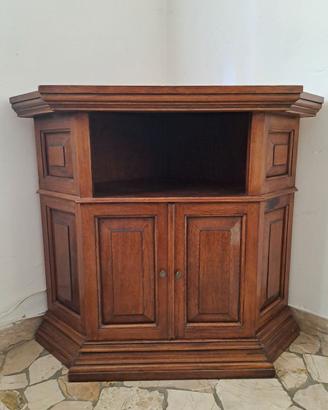 Angoliera porta TV in noce