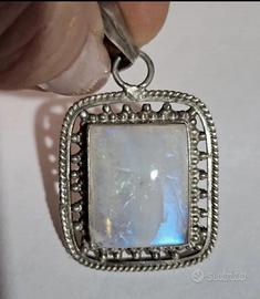 Ciondolo vintage in argento con labradorite